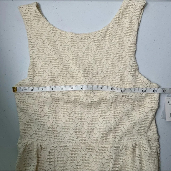 Free People Poppy Lace Mini Dress NWT Tea Cream Size Medium Lined Pockets Nylon - Picture 7 of 12